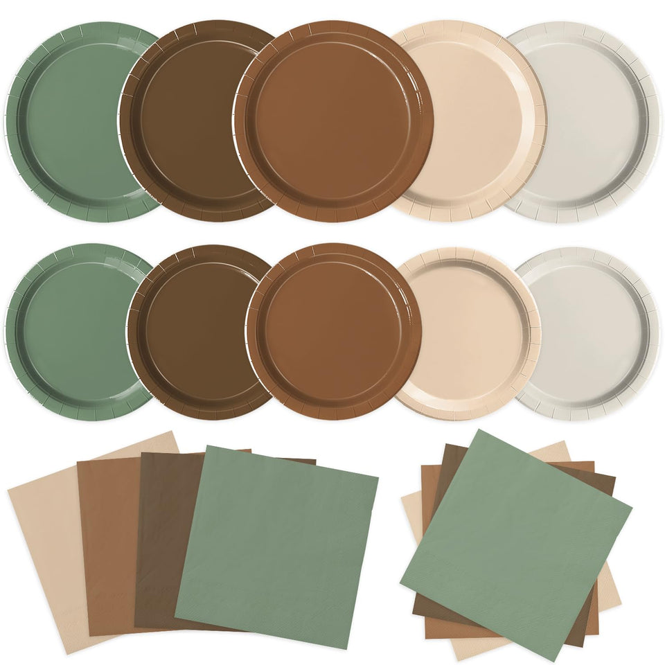 Oigco woodland baby shower packaging highlights a 150-piece set for quick, coordinated prep.