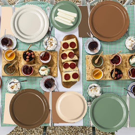 Oigco woodland dessert plates 7-inch ready for easy dessert service at rustic parties.