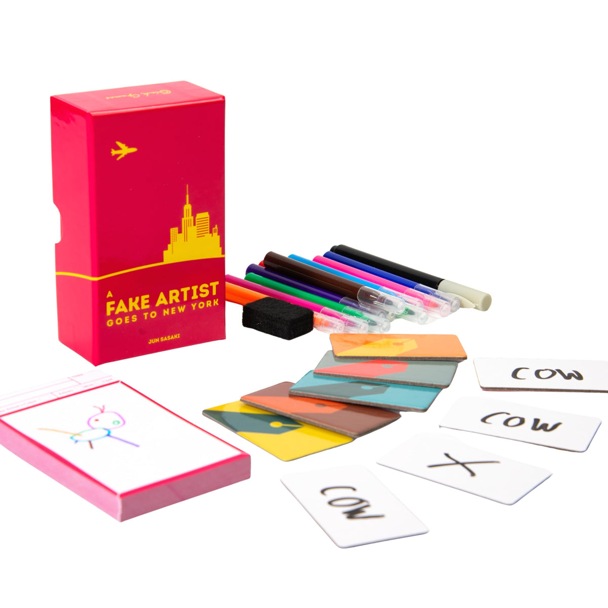 Oink Games Fake Artist Goes to New York box art; ideal for group drawing play