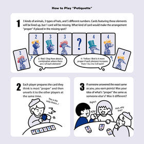 Oink Games Petiquette card game blue-red design brightens the table