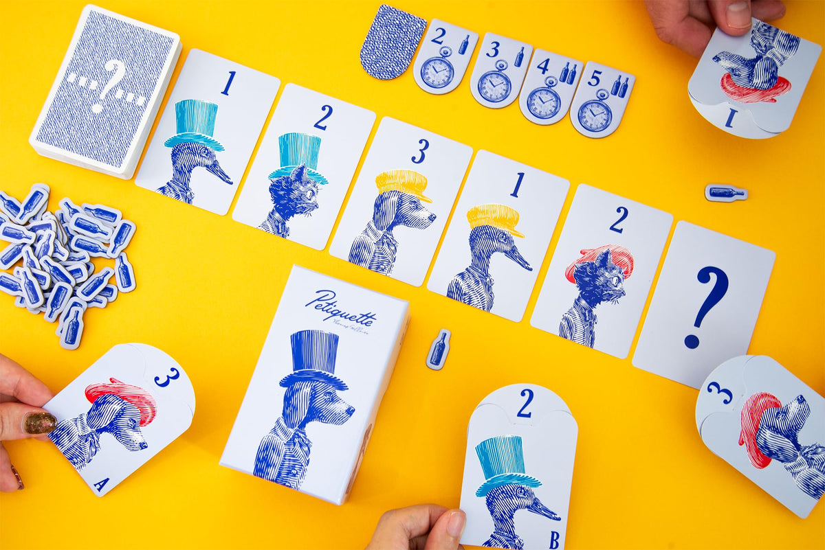 Oink Games Petiquette card game hats artwork showcases playful character combos