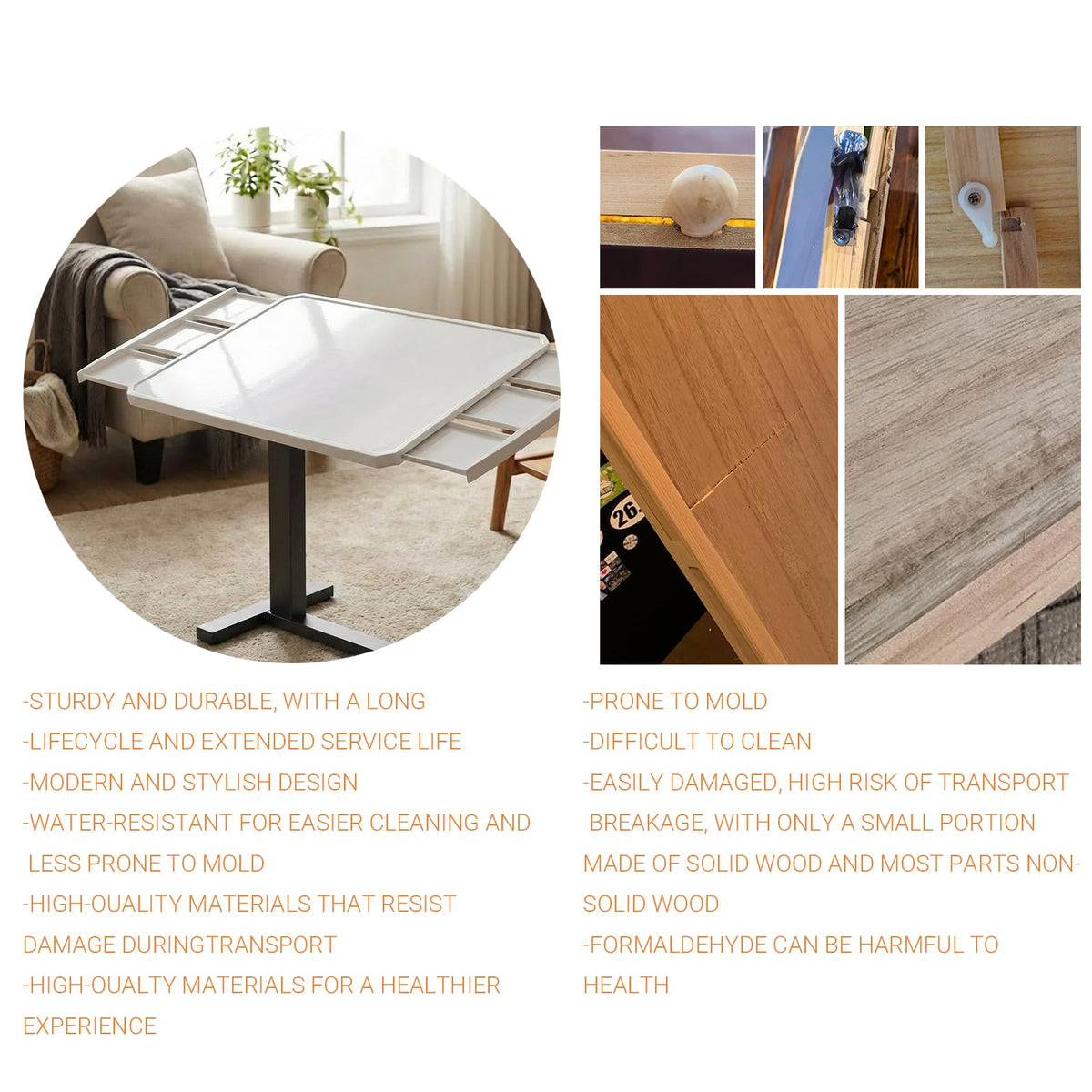OIRBOEUS ABS plastic board offers water and stain resistance.
