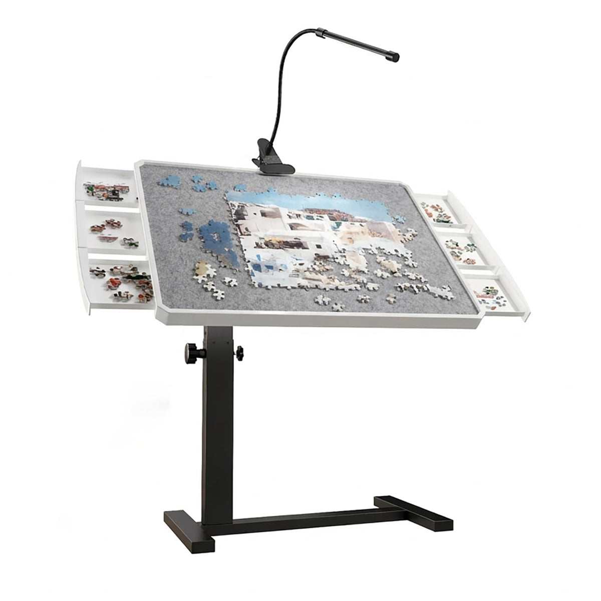 OIRBOEUS jigsaw table with drawers for organized puzzle storage during sessions.