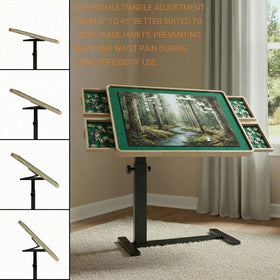 OIRBOEUS Puzzle Table with robust alloy legs for longevity.