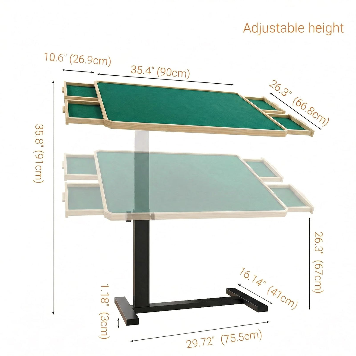 OIRBOEUS Puzzle Table with C-shaped structure supports relaxed seating.