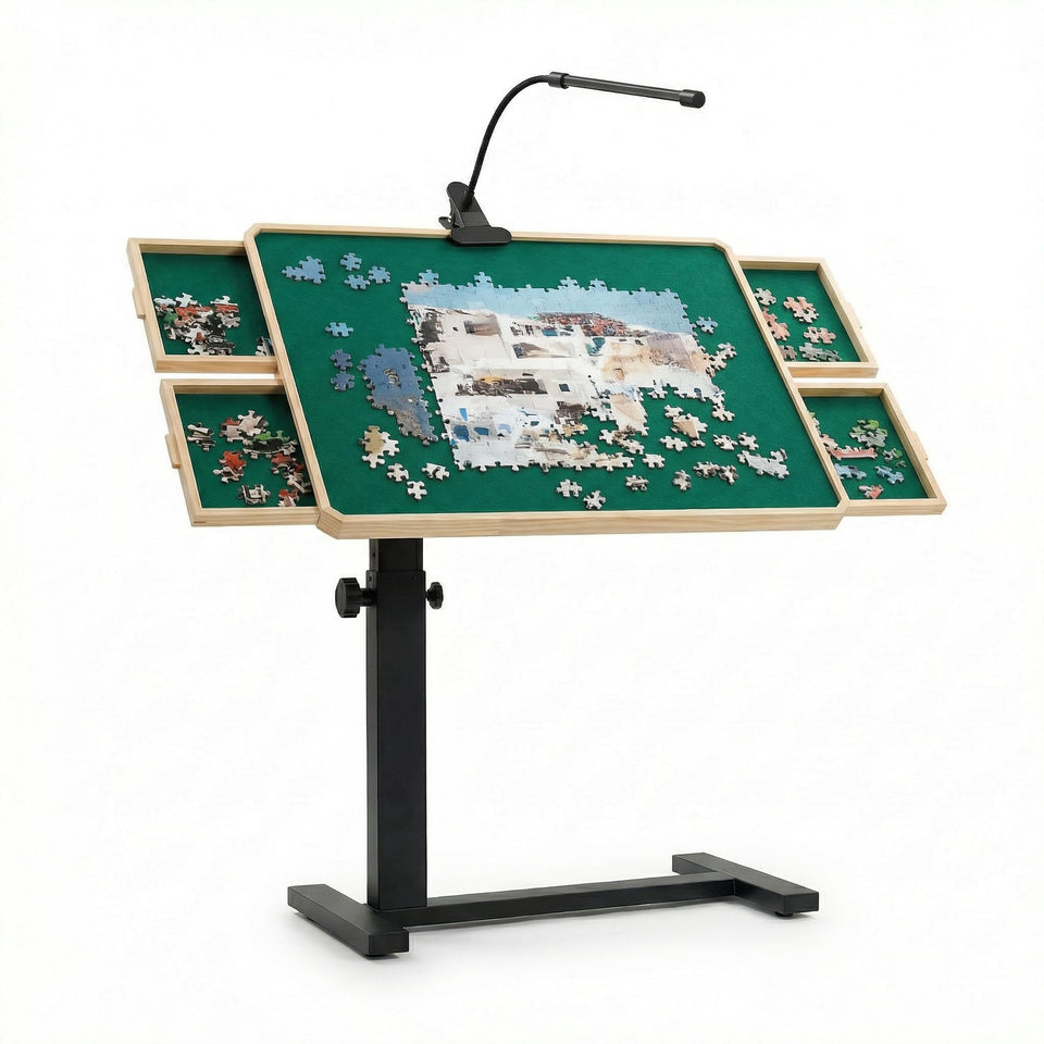 OIRBOEUS Puzzle Table with Four Drawers, organized workspace for long puzzle sessions.