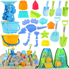 Oisacirg beach buckets with castle molds for colorful shore play and easy rebuilding