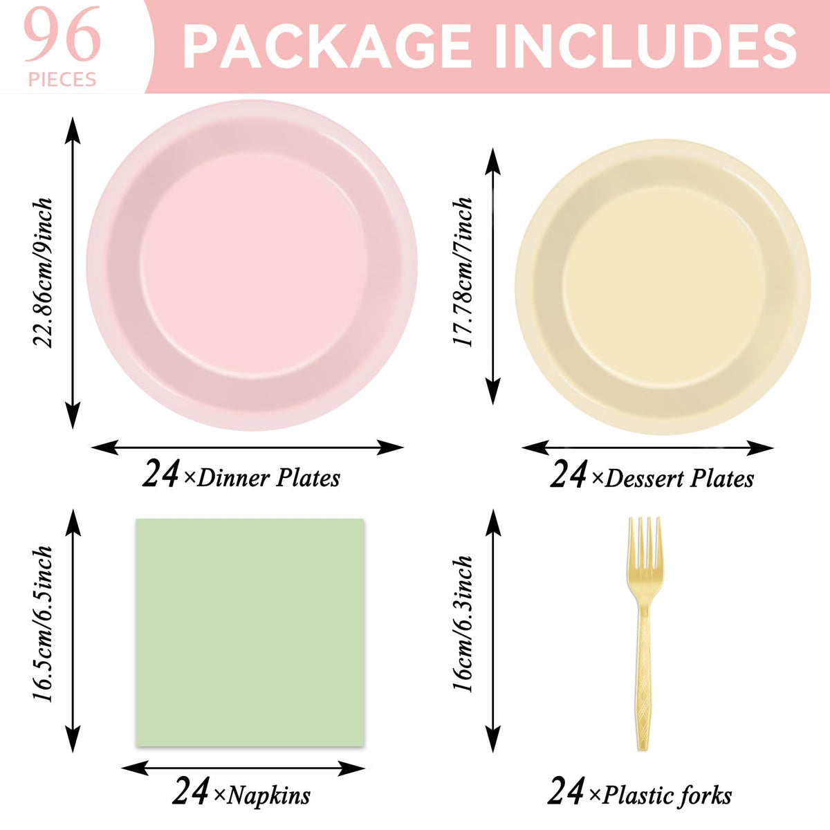 Oitnlaughter dusty pink 9in plates for festive birthday or baby shower decor