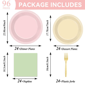 Oitnlaughter dusty pink 9in plates for festive birthday or baby shower decor