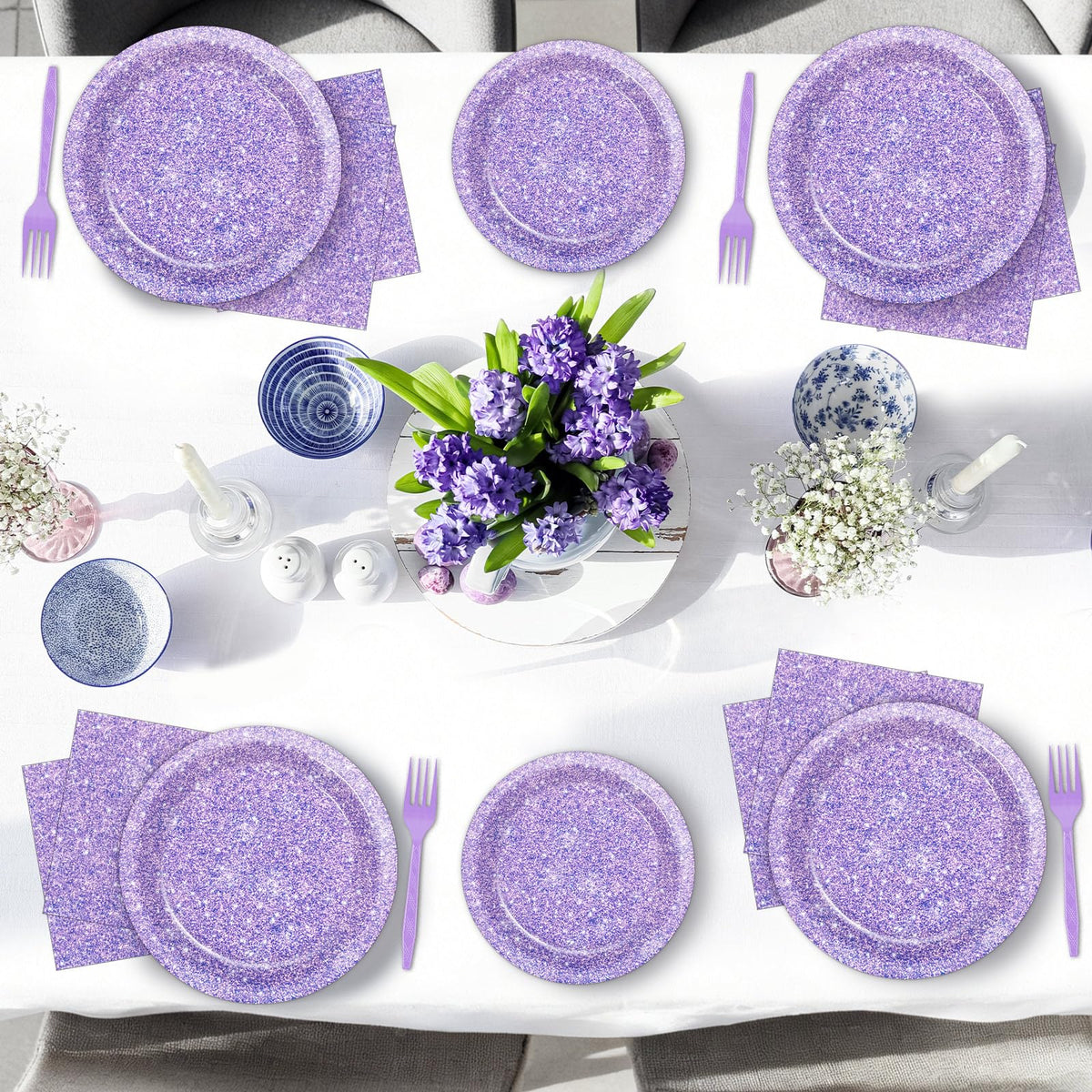 Oitnlaughter k-pop purple tableware for cohesive party styling