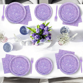 Oitnlaughter k-pop purple tableware for cohesive party styling
