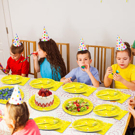 Oitnlaughter banana party tableware ready for outdoor or indoor celebrations.