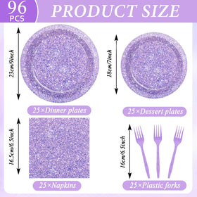 Oitnlaughter purple glitter dessert plates add sparkle to snacks