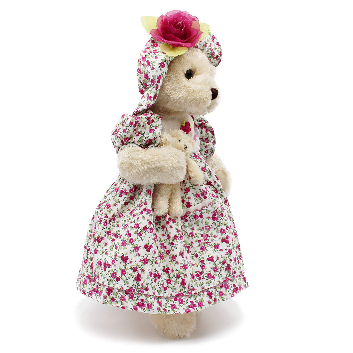 oitscute teddy bear hand-stitched nose satin bow highlights craftsmanship