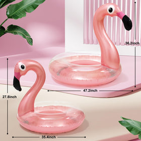 Oiuros Flamingo inflatable medium pool float ideal for kids and casual swims.