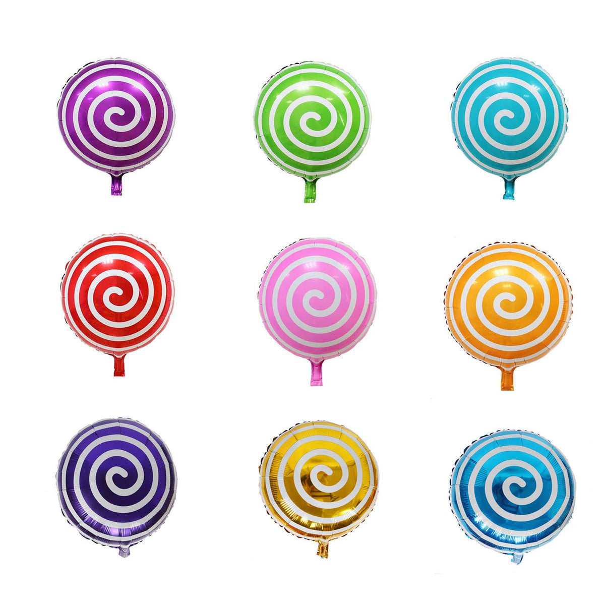 Oiuros round lollipop balloon style A for colorful party accents