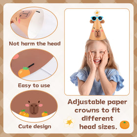 ojustbeok kawaii capy hats with adhesive dots for quick setup