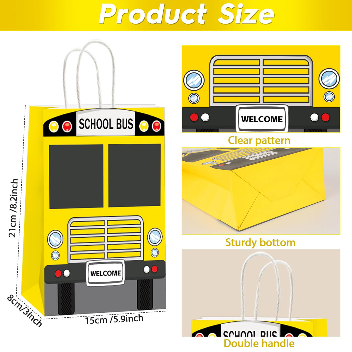 ojustbeok school bus goodie bags handles easy carrying
