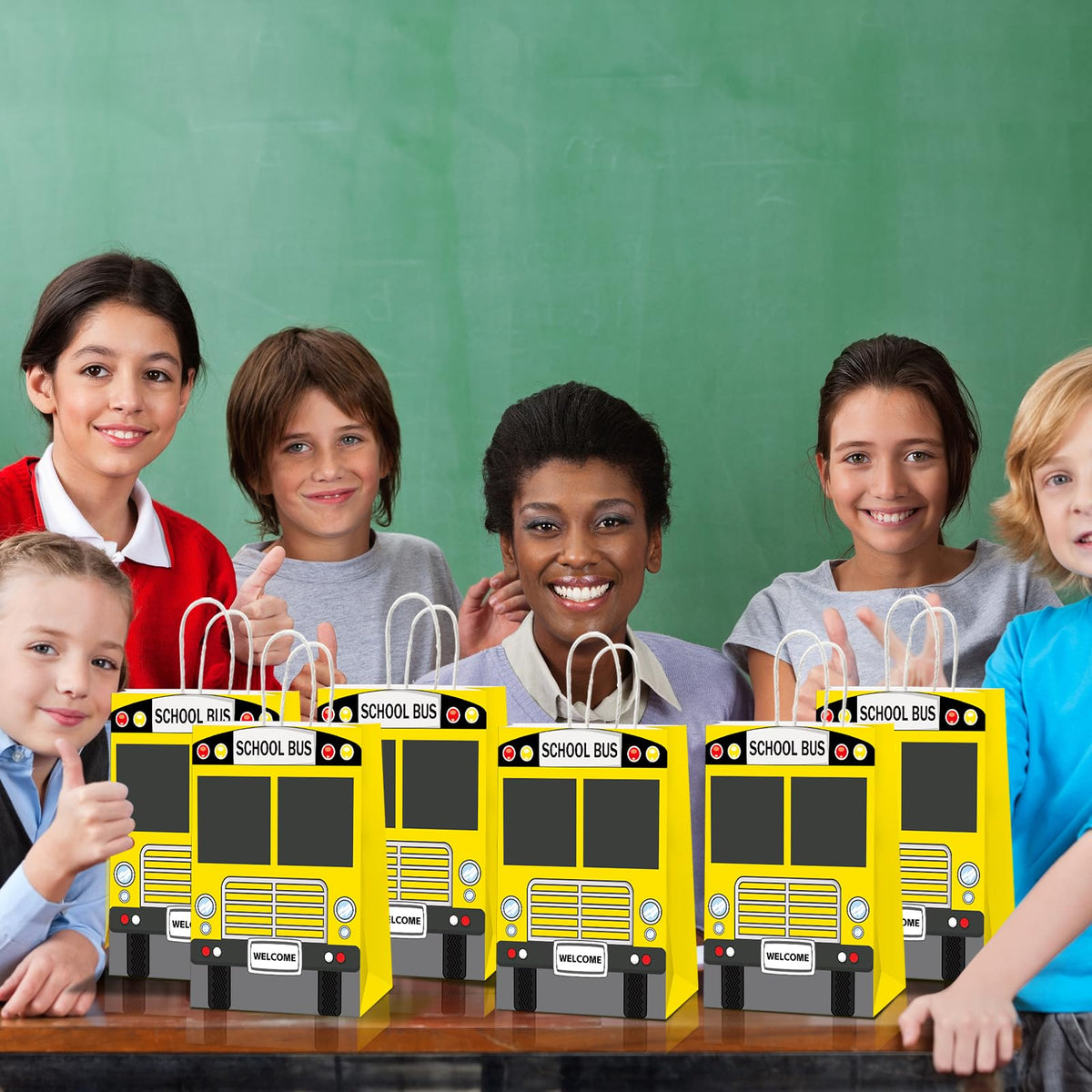 ojustbeok school bus goodie bags size 8.3 by 5.9 by 3.1 inches