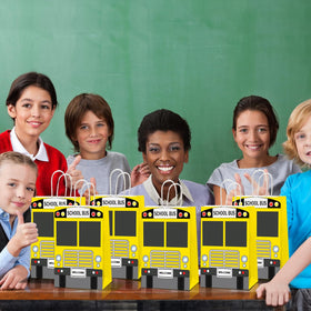 ojustbeok school bus goodie bags size 8.3 by 5.9 by 3.1 inches