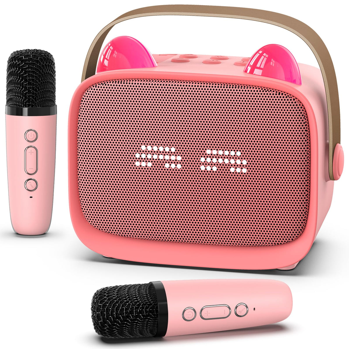 Okaloka mini karaoke machine with LED lights to brighten home parties