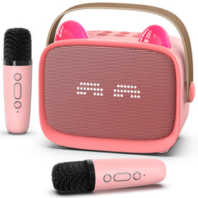 Okaloka mini karaoke machine with LED lights to brighten home parties