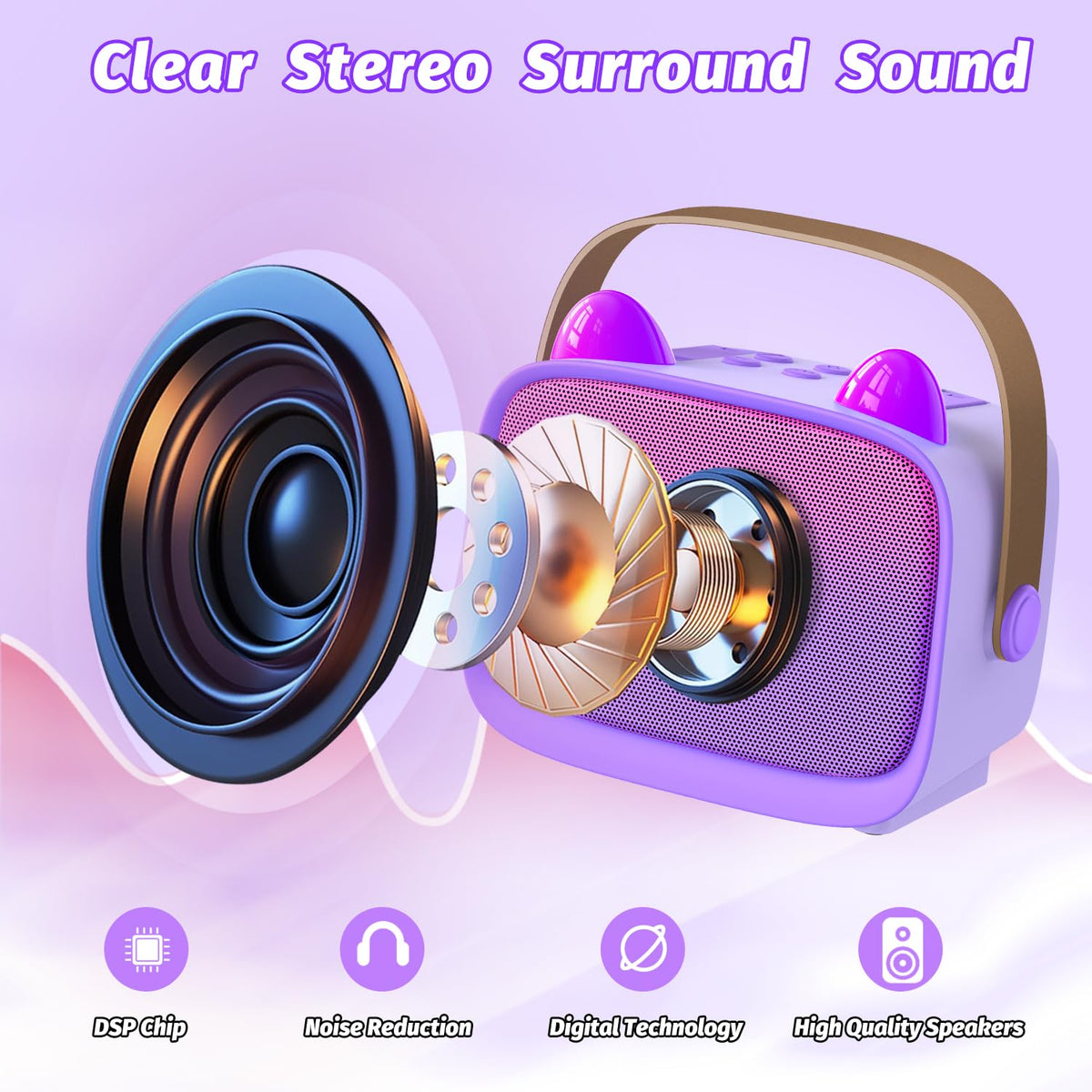 Okaloka two wireless microphones set for duets and family singing