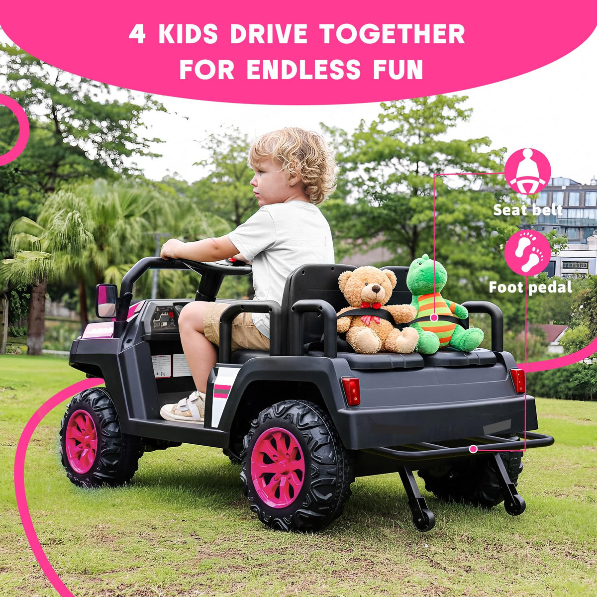 Okay Run pink ride-on in remote-control mode for parent-led safety.