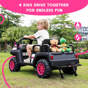 Okay Run pink ride-on in remote-control mode for parent-led safety.