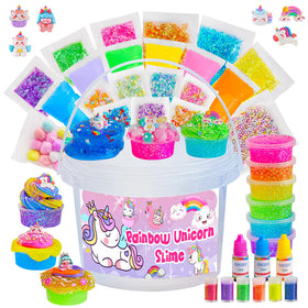 Okaybee crystal clear slime kit in a bucket for creative play and group activities.
