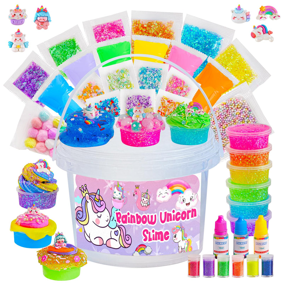 Okaybee crystal clear slime kit in a bucket for creative play and group activities.