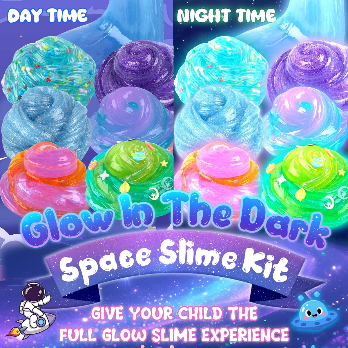 Okaybee Galaxy slime Nebula Purple color inspires cosmic creativity during playtime.