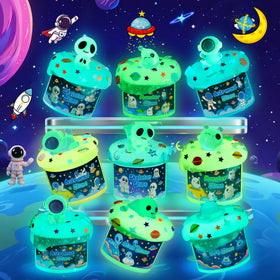 Okaybee Galaxy slime with monster charms invites creative storytelling and texture exploration.