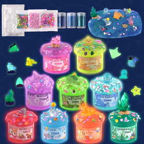 Okaybee Ocean Glow slime kit glows in the dark for magical underwater playtime