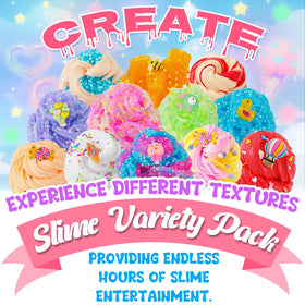 Okaybee Slime candy bingsu slime close-up with crunchy bits for playful texture.