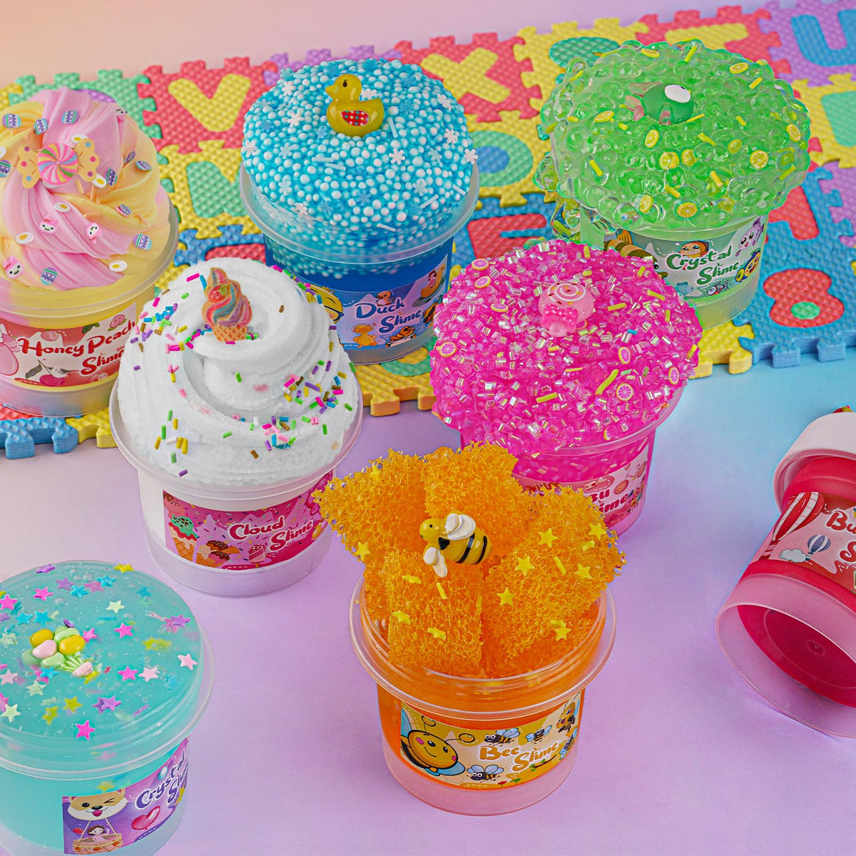 Okaybee Slime jelly slime close-up offers transparent look and satisfying jiggle.