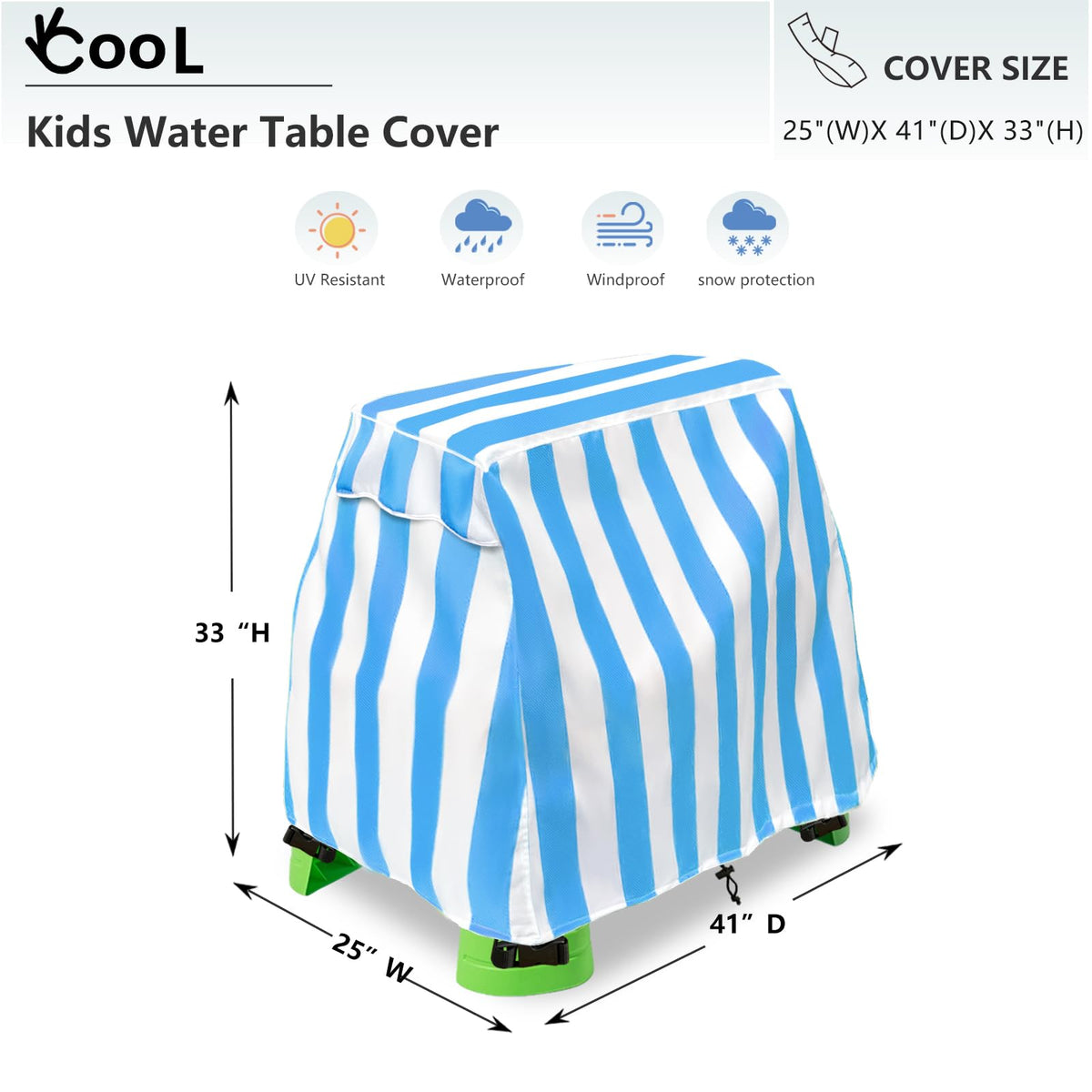Okcool cover shown on a 41x25x33 inch water table