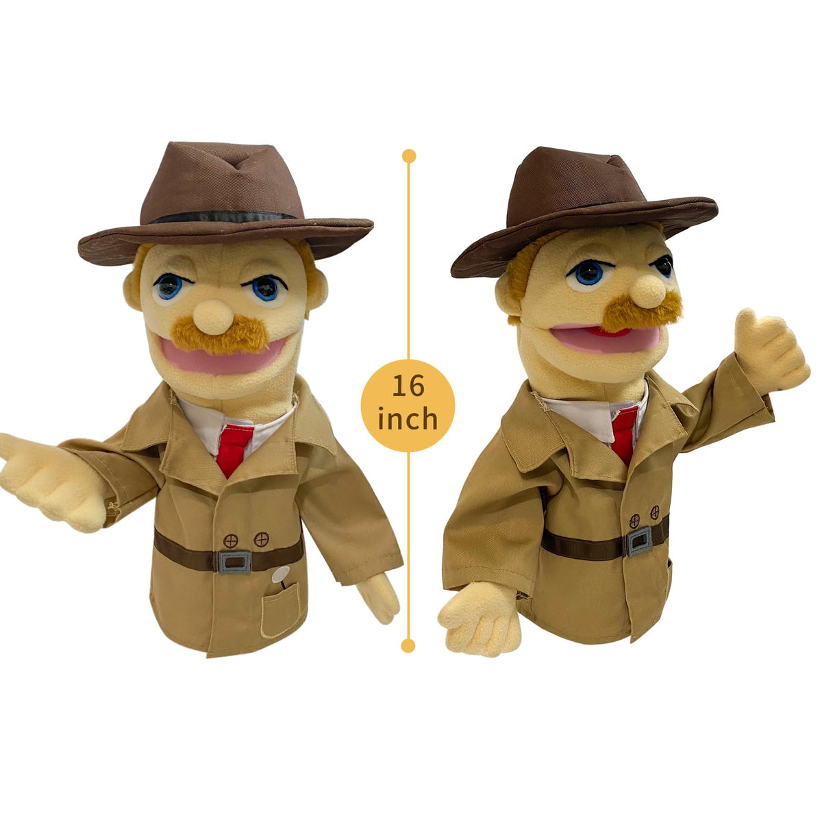 okegztoa 16inch detective puppet for imaginative role-play adventures