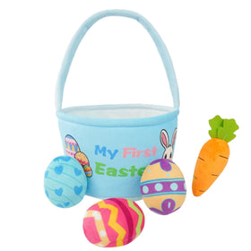 okegztoa Bunny Basket soft playset shown with cozy fabric basket for tiny hands