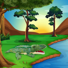 Okegztoa frog puppet eye design creates a lively storytelling look.