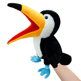 Okegztoa Toucan puppet with movable mouth for expressive storytelling.