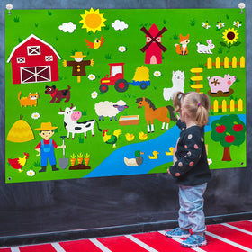 OKGIUGN farm animals story board background supports imaginative play for toddlers