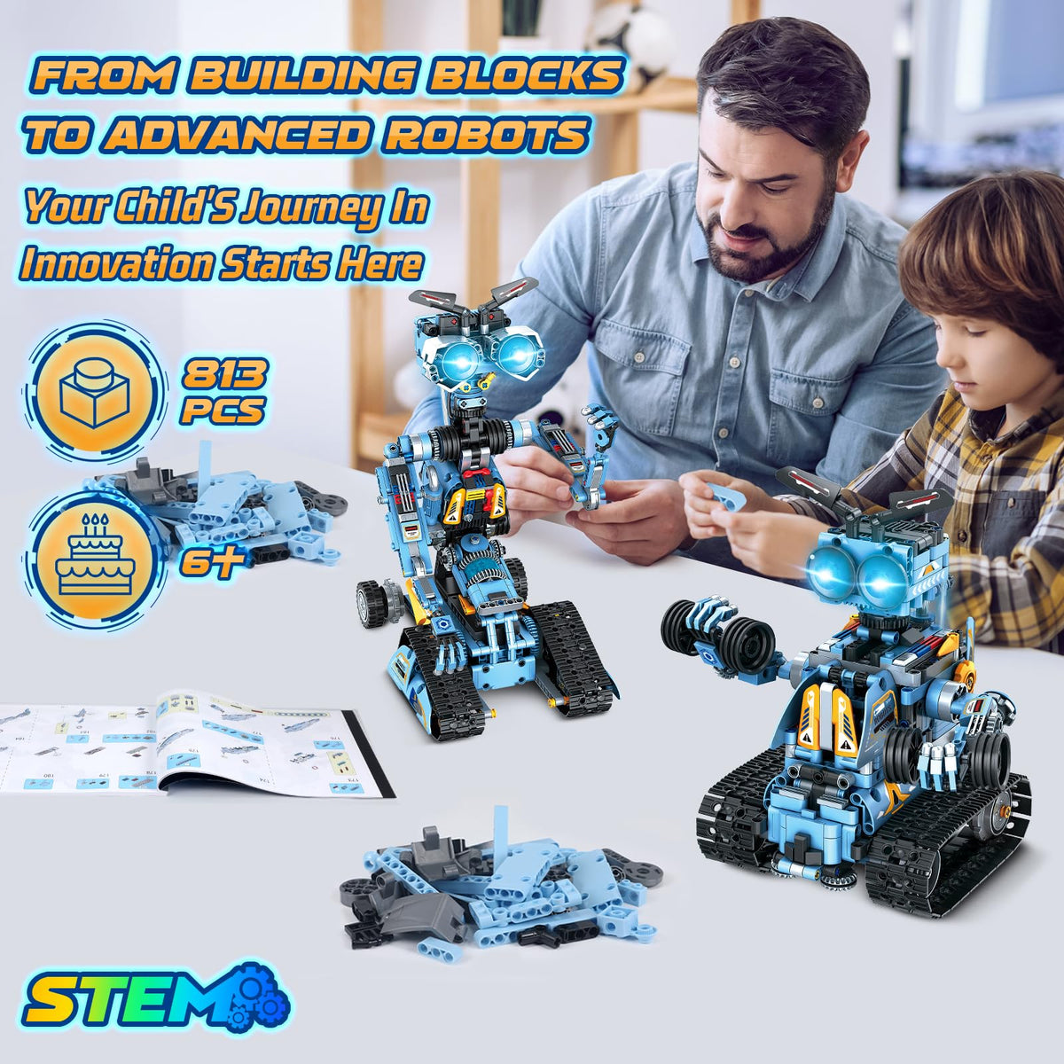 OKKIDY lunar explorer robot highlights long play sessions with lights