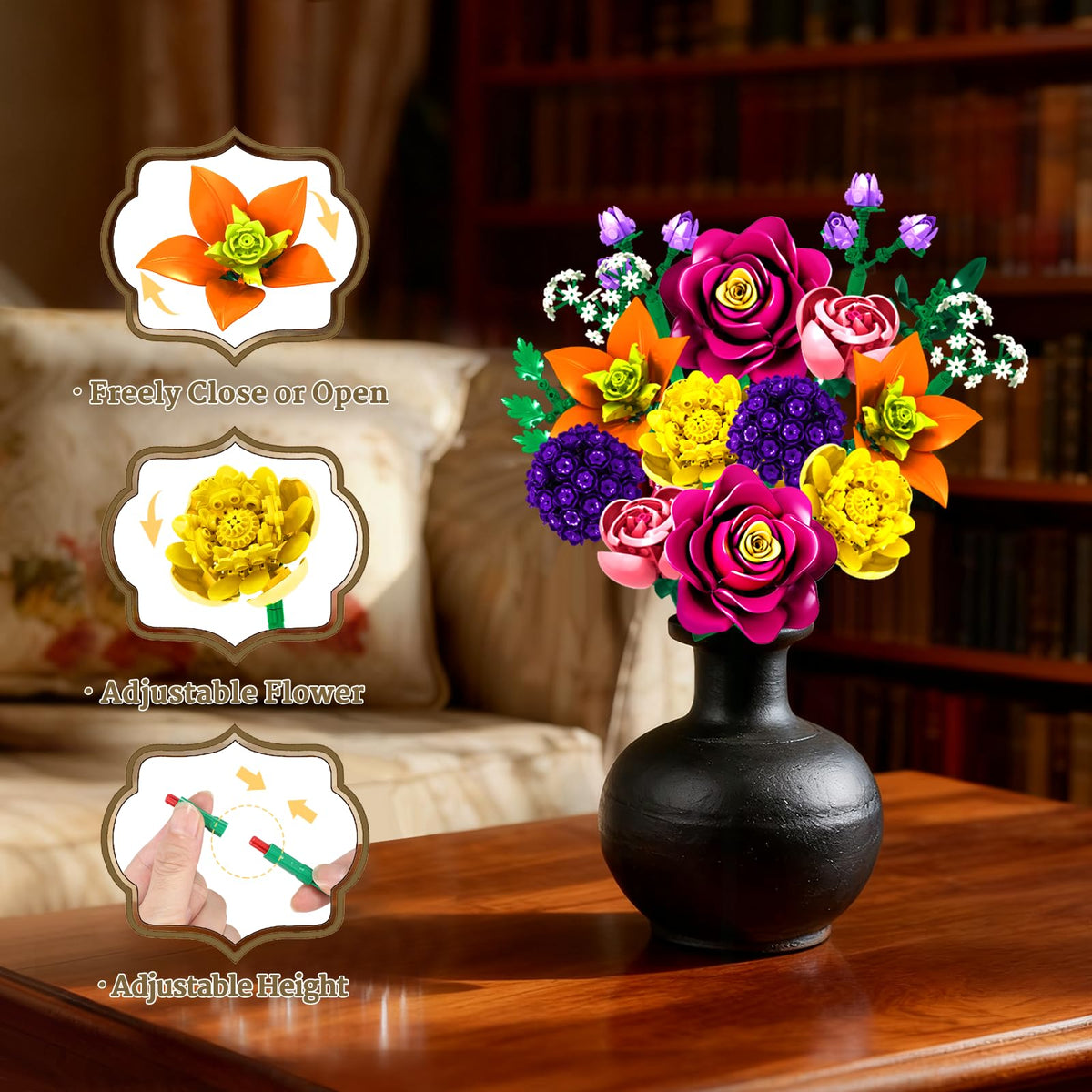 OKKIDY year-round home decor—sophisticated charm without water or maintenance.