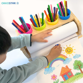 OKKOSTAR safety sliding cutter enables safe paper trimming for children