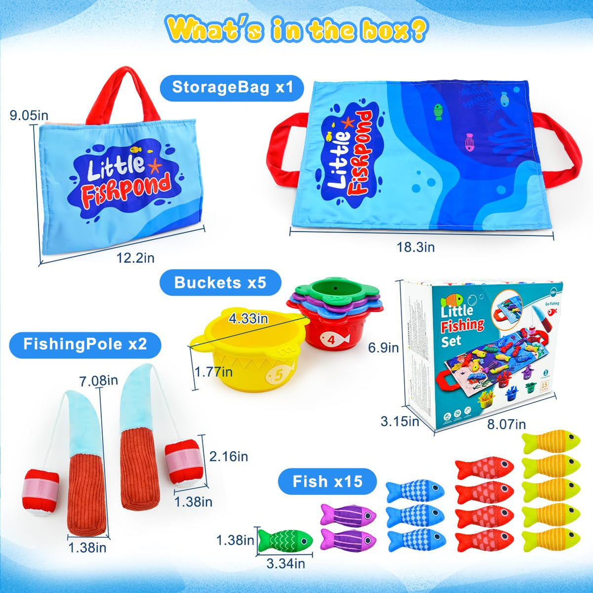 OKREVIEW 15 colorful fish encourage counting and spatial exploration during play.