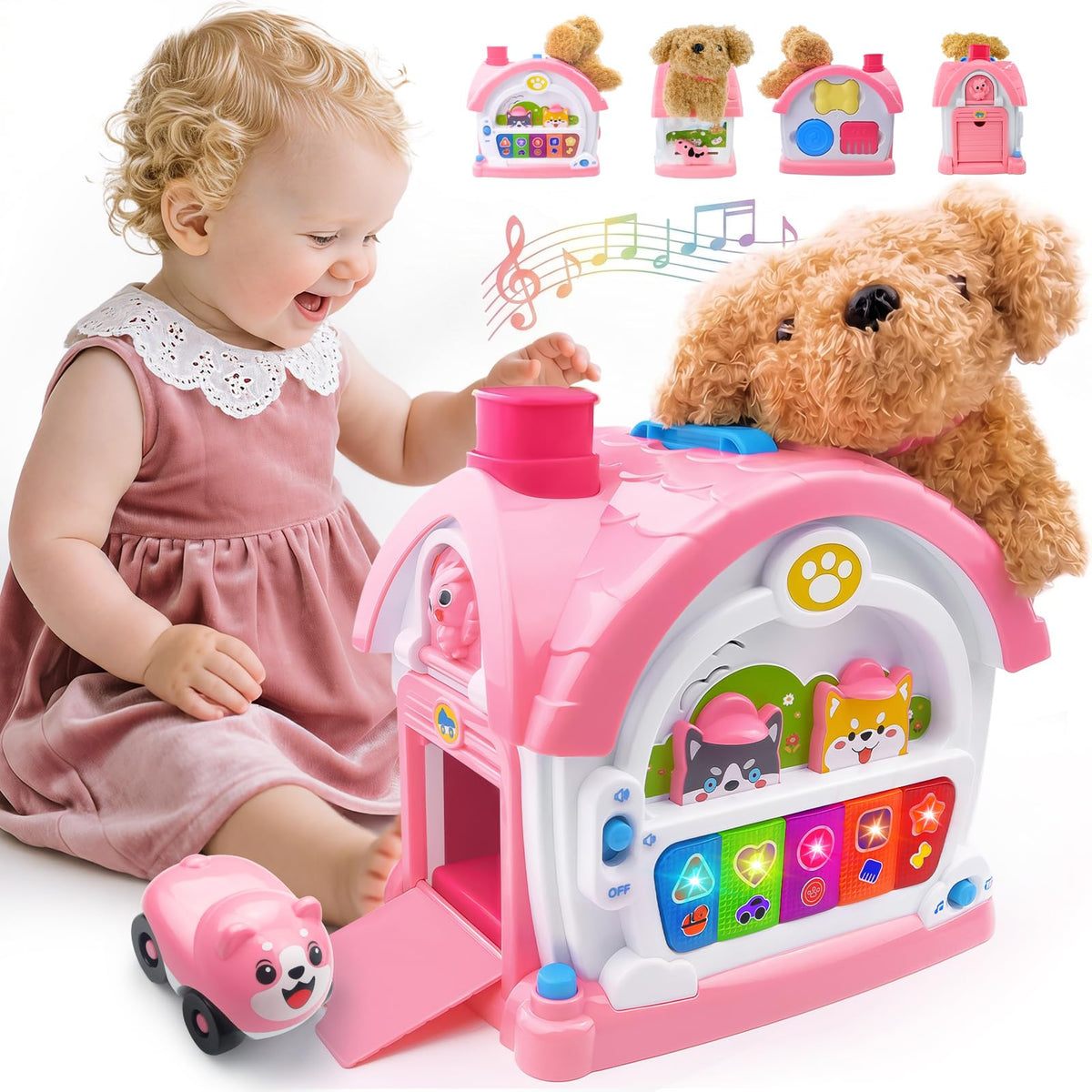 OKREVIEW 9-in-1 cube with piano keys supports early musical exploration.