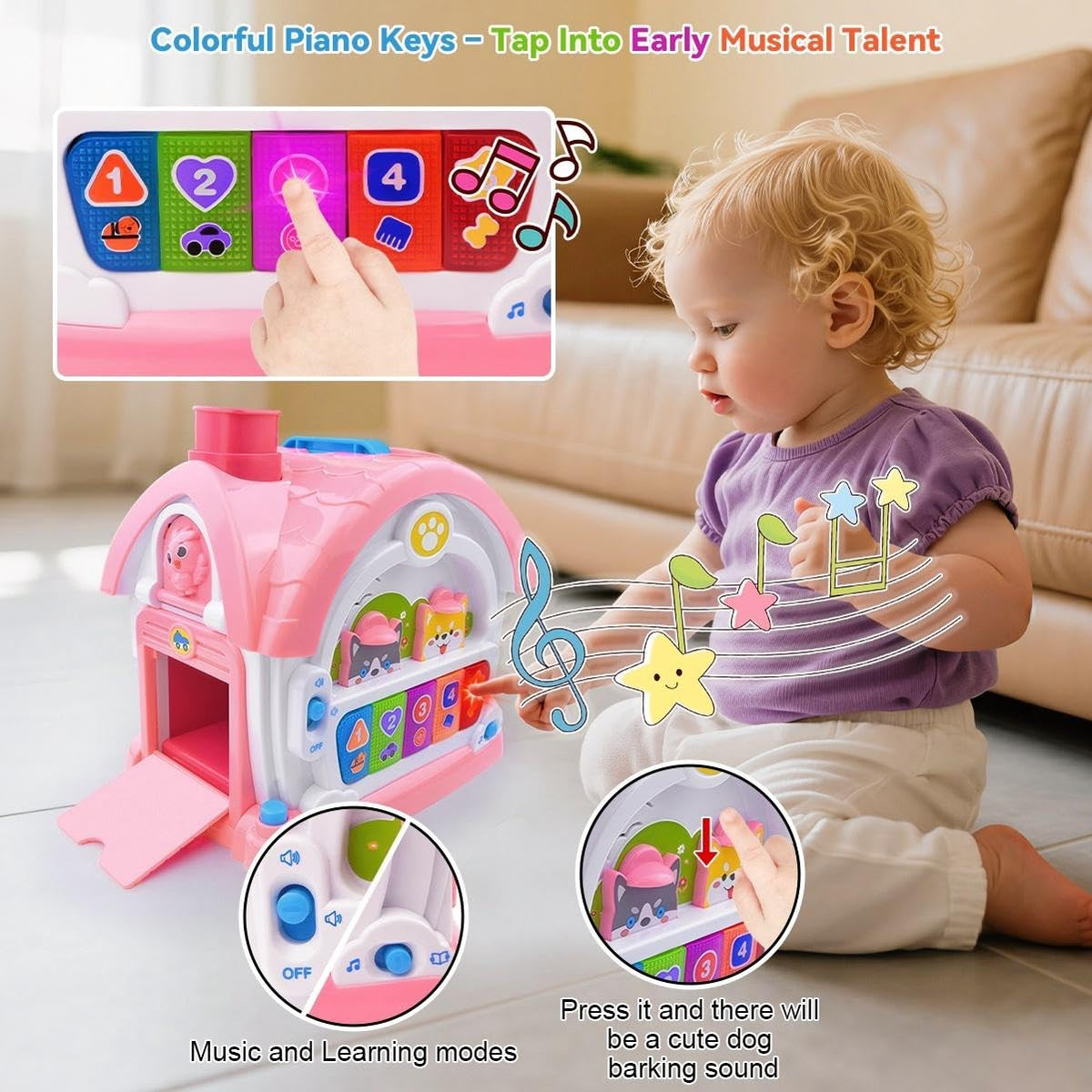 OKREVIEW plush puppy adds comforting tactile play for toddlers.