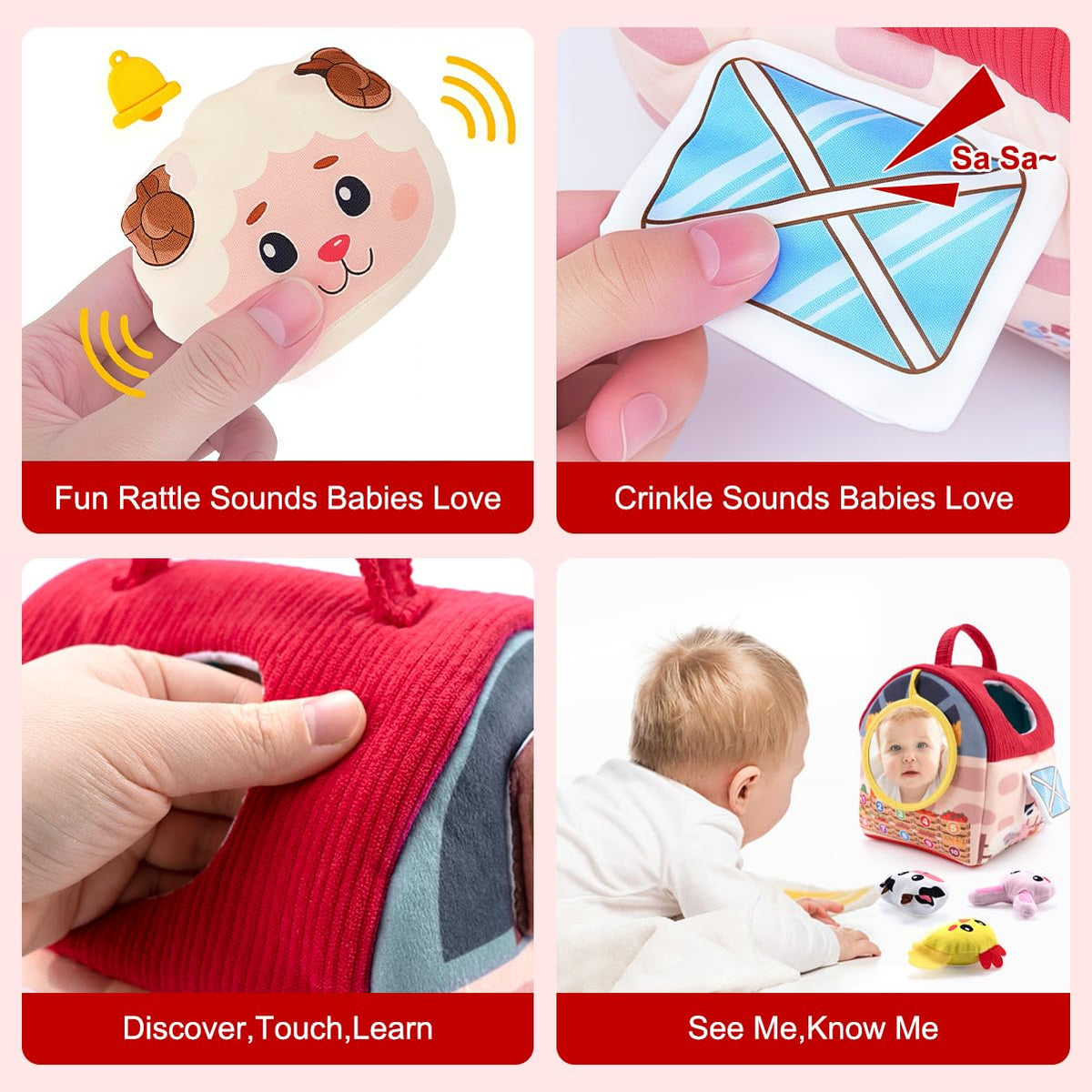 OKREVIEW Easter baby toys barn mirror supports self-discovery during play.