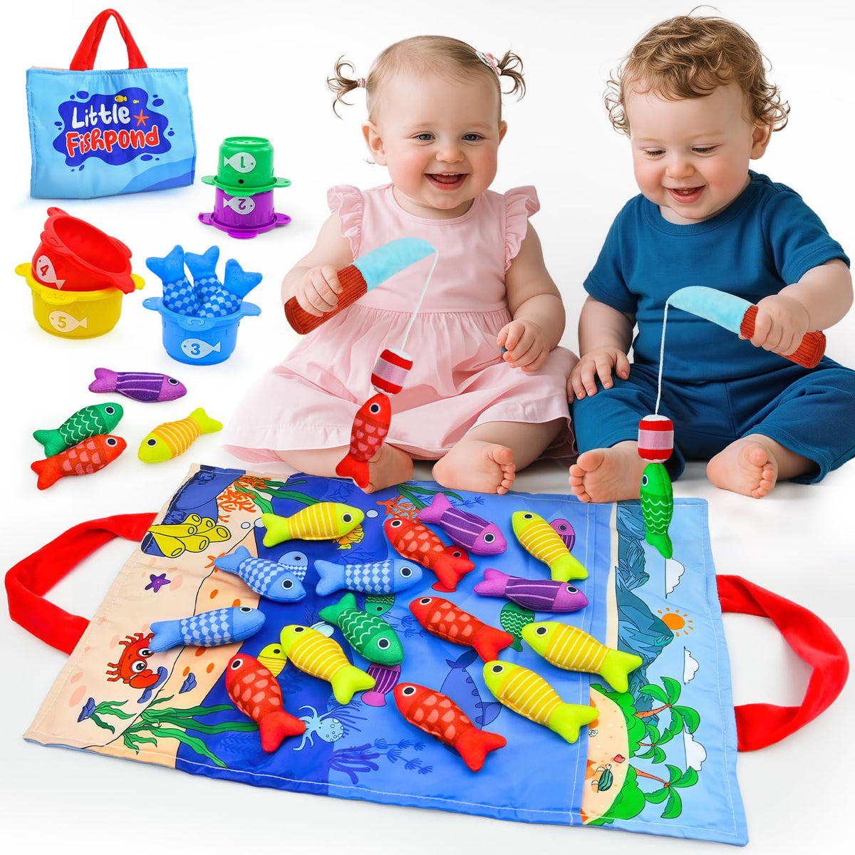 OKREVIEW Montessori fishing poles and fish promote early motor skills and color learning.